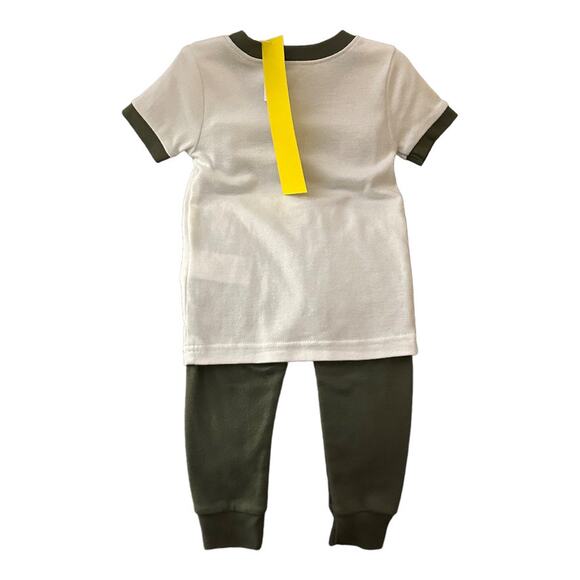 Old Navy Dino-Mite Skateboard Dino White Graphic Pajama Set 18-24 Months New - Picture 4 of 6